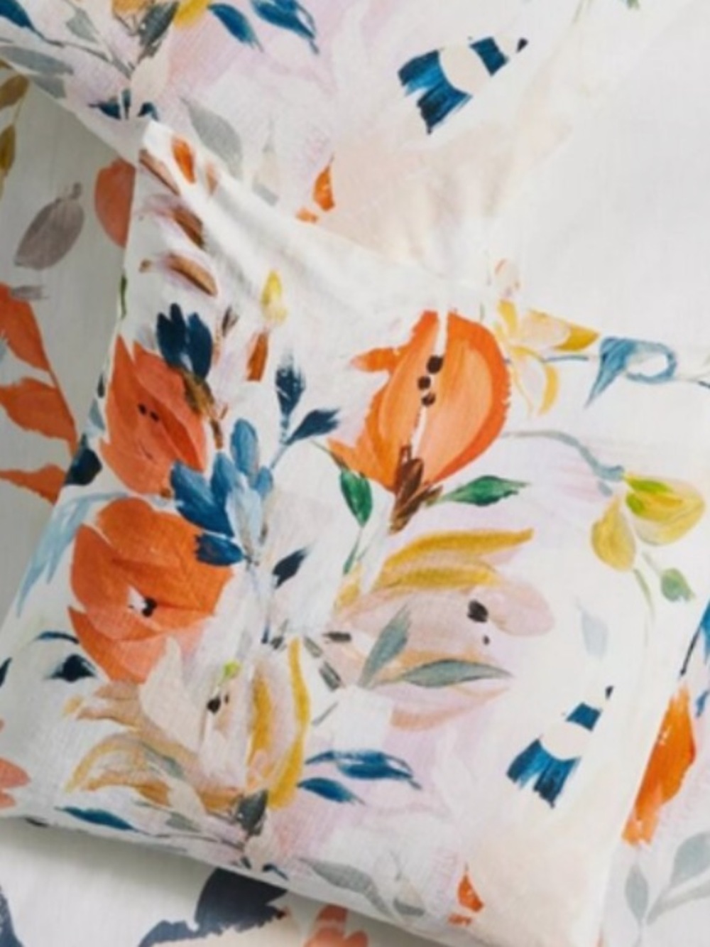 ANTHROPOLOGIE Bryony Cotton Slub Printed Euro Sham Set of 2